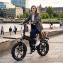 Bicicletta elettrica pieghevole RANDRIDE YX20M-2 Motore 1000 W Batteria 48 V 17 Ah Fat bike 20 x 4 pollici Full suspension Nero-rosso Per 6