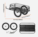 Bicycle Cargo Trailer Made of Carbon Steel 163 x 73 x 58 cm Two-Wheeled Transport Trailer with a Load Capacity of 125 kg Black 2