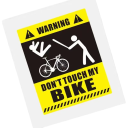 Bicycle Sticker 5x4 cm Don't Touch My Bike Frame Decoration Mountain and Road Bike Colourful Sticker Easy Installation Leaves No Residue 1