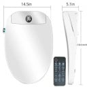 Bidet cu capac care se deschide automat Senzor de până la 60 cm 48 x 36,8 x 13 cm Încălzire instantanee a apei Alb Telecomandă 2