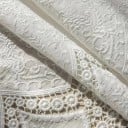 Biela krátka záclonka s krajkou zo 100% bavlny, 150 x 50 cm, dekoratívna vyšívaná záclona pre kuchyňu, kúpeľňu, chalupu či detskú izbu 2