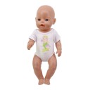 Biele body pre bábiku do 43 cm s potlačou jednorožca alebo morskej panny Krátke rukávy Látkové oblečenie na hranie a prezliekanie 8