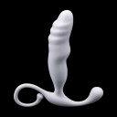 Biely análny kolík s realistickým tvarom a praktickou úchytkou v tvare vývrtky, veľkosť L 145x30 mm, diskrétne balenie 1