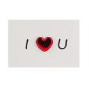 Biglietto di auguri in carta con cuore rosso e scritta "I ❤️ U" 10 x 15 cm Ideale per San Valentino e altre celebrazioni d'amore 1