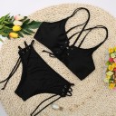 Bikini femme avec lacets - Noir 2