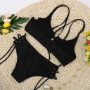 Bikini femme avec lacets - Noir 3
