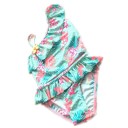 Bikini fleuri pour fille avec une bretelle et jupe 2