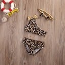 Bikini leopardato per ragazze con cerchietto 1