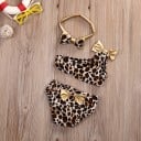 Bikini leopardato per ragazze con cerchietto 2