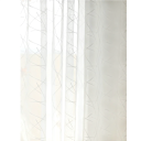 Bílá záclona s průchodkami a abstraktním vzorem čar, 100 × 130 cm, polyesterové průsvitné plátno, do kuchyně a koupelny 2