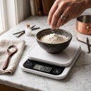 Bilancia da cucina intelligente con calcolatore nutrizionale tramite app 5 kg / 0,1 g, display LCD digitale, ABS, bianca, per alimenti, cucina e pasticceria 5