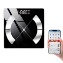 Bilancia digitale Bluetooth con misurazione del grasso ricaricabile USB Bilancia da bagno con app mobile Pesatura precisa in kg e display della temperatura in °C 2