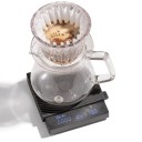 Bilancia digitale per espresso e caffè con timer, precisione 0,1 g, capacità 2 kg, display LED, tappetino termoisolante, nera, per pour over 3