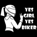 Bilklistermærke ja pige ja biker 5