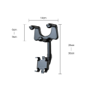 Biltelefonholder til bakspejl justerbar ABS mobiltelefonholder 3-7 tommer 360° roterbar universel kompatibilitet 4