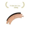 Binario in legno con barriera di sicurezza 17,8 x 4,3 x 1,2 cm Passaggio protetto della ferrovia Collegamento sicuro Espansione della ferrovia per bambini 2