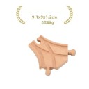 Binario in legno piccolo biforcato 9,1 x 9 x 1,2 cm Suddivisione del percorso in due direzioni Elemento di collegamento pratico per la creazione di diramazioni e l'espansione della ferrovia 2