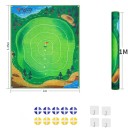 Binnen minigolfmat met scoringsringen 1 x 1,25 m Met ballen en zelfklevende haken Groen Voor het oefenen van golfslagen thuis 2