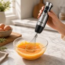 BioloMix 4 i 1 Stavblender 1200 W 6 hastigheder og turbo Med hakker 500 ml og beholder 600 ml Rustfrit stål knive Sort Til smoothies og babymad 6