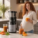 BioloMix SJ-023 Slow Juicer with 130 mm Feeding Opening 250 W Cold Pressing Triple Filter Grey For Whole Fruits and Vegetables 9