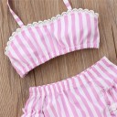 Biquíni de duas peças para meninas - Rosa e branco 2