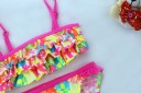 Biquíni de menina com folhos e flores 3