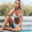 Biquíni feminino brasileiro com flores nos copos J1693 2