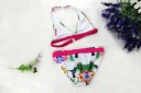 Biquíni floral para meninas com cinto e laço J1268 7
