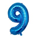 Birthday Blue Balloon with Number 80 cm 9
