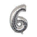Birthday Silver Balloon with Number 100 cm 6