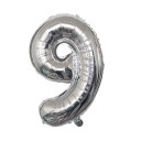 Birthday Silver Balloon with Number 40 cm 8