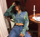 Blå crop top til kvinder 3