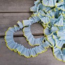 Blå spetsband 3 cm x 91 cm Chiffon dekorativt band med dekorativ kant Dekorativ spets för sömnad av kläder och dekorationer DIY 2