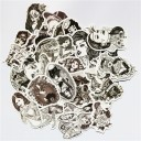 Black and white PVC stickers 68 pcs Illustrations of women with tattoos and flowers Size approx. 5 cm For decorating and personalising personal items 2