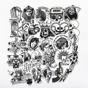 Black and White Stickers 29 pcs 3