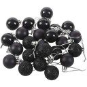 Black Christmas Baubles 24 pcs 1