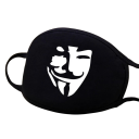 Black Cotton Winter Warm Half-Face Mask Unisex Thickened Mouth Mask with Cartoon Pattern Protection Against Cold Wind and Dust 1