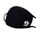 Black Cotton Winter Warm Half-Face Mask Unisex Thickened Mouth Mask with Cartoon Wool Pattern Protection Against Cold and Wind 1