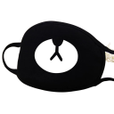 Black Cotton Winter Warm Half-Face Mask Unisex Thickening Mouth Mask with Cartoon Bear Pattern Protection Against Cold Wind Dust 1