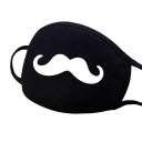 Black Cotton Winter Warm Half-Face Unisex Thickening Mouth Mask with Cartoon Moustache Pattern Protection Against Cold and Wind 1