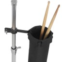 Black Cylindrical Stick Case 25.5 x 10 x 22.5 cm Waterproof Stick Holder with Metal Clip Robust Oxford Case for Percussion Instruments 3