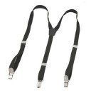 Black Elastic Y-Shape Braces with Three Metal Clips Sliding Buckles for Length Adjustment Narrow Straps Size 98 x 1.6 cm 1