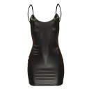Black Faux Leather Dress A1 2