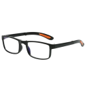 Black Folding Plastic Reading Glasses +2.50 Blue Light Filter Artificial Leather Case Folding Eye Protection Glasses 2