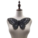 Black Lace Fabric with Butterfly Pattern 20 x 33 cm Polyester and Cotton Blend Decorative Lace for Decorating Dresses, Garments and Accessories 2