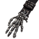 Black Leather Belt with Metal Studs 105 x 3.8 cm Skeleton Hand Buckle Rock Style Gothic Fashion Accessory Unisex Punk Belt 2