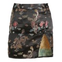 Black Women's Mini Skirt with Split 1