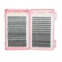 Blanding af falske øjenvipper i længderne 11 mm, 12 mm og 13 mm i et etui. 22 rækker falske øjenvipper af høj kvalitet. Sæt med eyelash extensions-bundter. 3