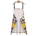 Blaue Baumwoll-Küchen-Schürze Unisex 72 cm Dunkel Sonnenblumenfarbe Atmungsaktiv Wasserdicht PVC Modische Arbeitsschürze Kochen 2