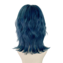 Blaue synthetische Perücke mit Pony Lolita Anime Cosplay kurz gerade voluminös mittellang hitzebeständiges Faserhaar für den täglichen Gebrauch Party 2